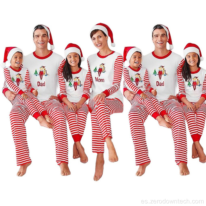 Feliz Navidad con estampado de pijamas navideños familiares