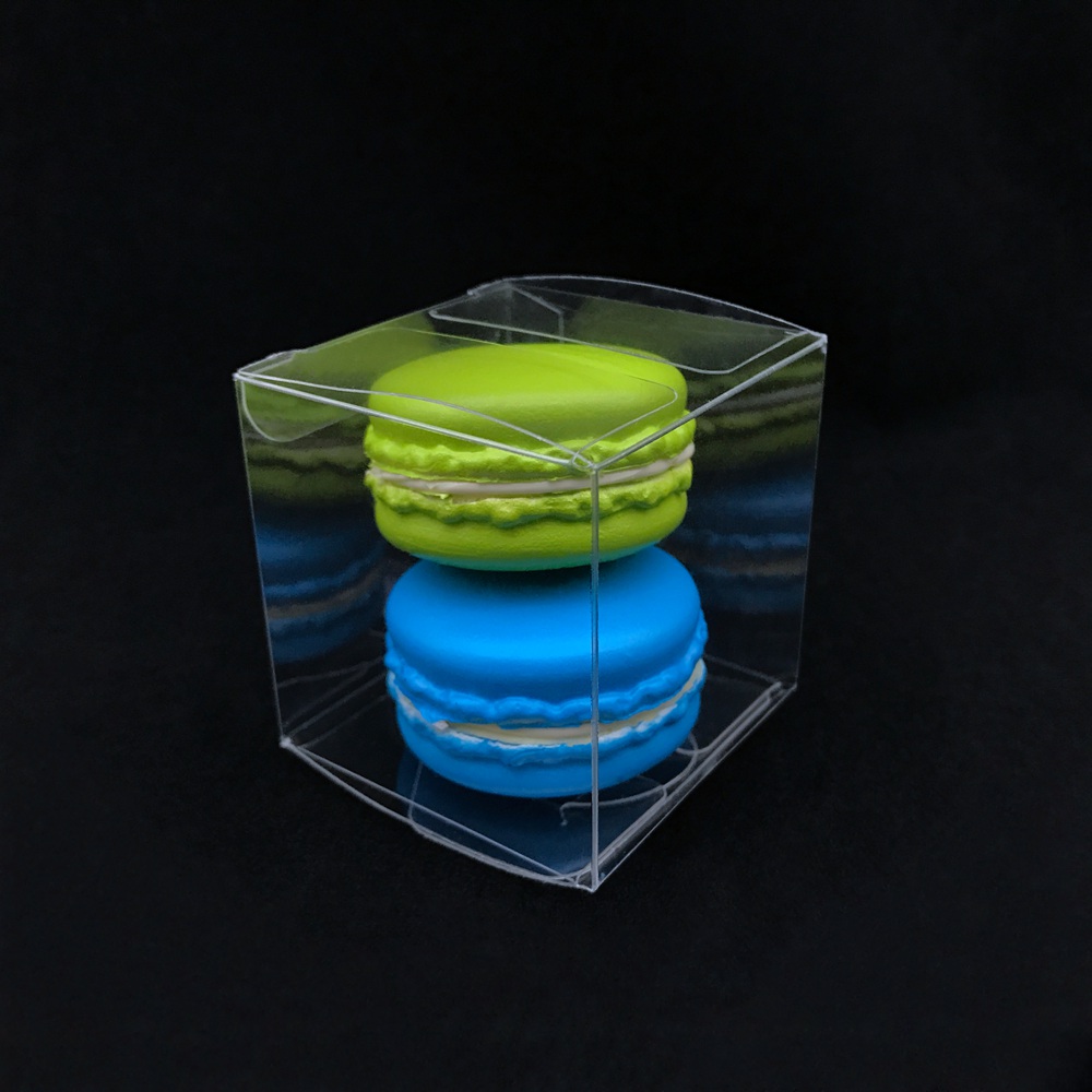 Cute Plastic Single Macaron folding Box Macaron Packaging Box