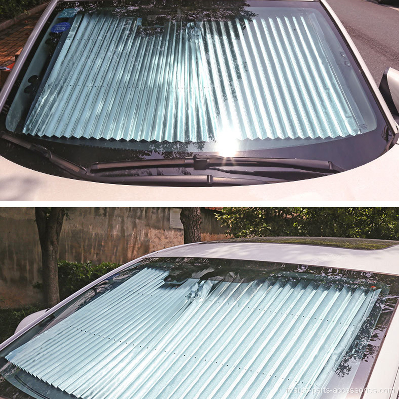 Foil en aluminium Retractable Car Tamins de pare-brise Soleil