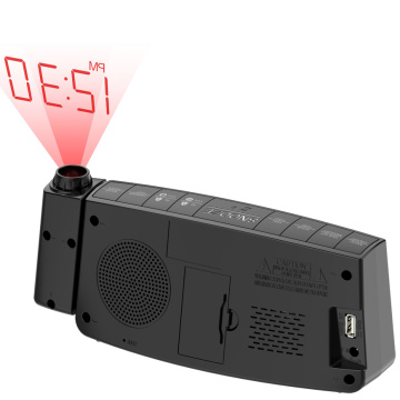 Unjuran Jam Radio Penceramah Jam Digital Kreatif LED Paparan dengan Jam penggera USB Dual