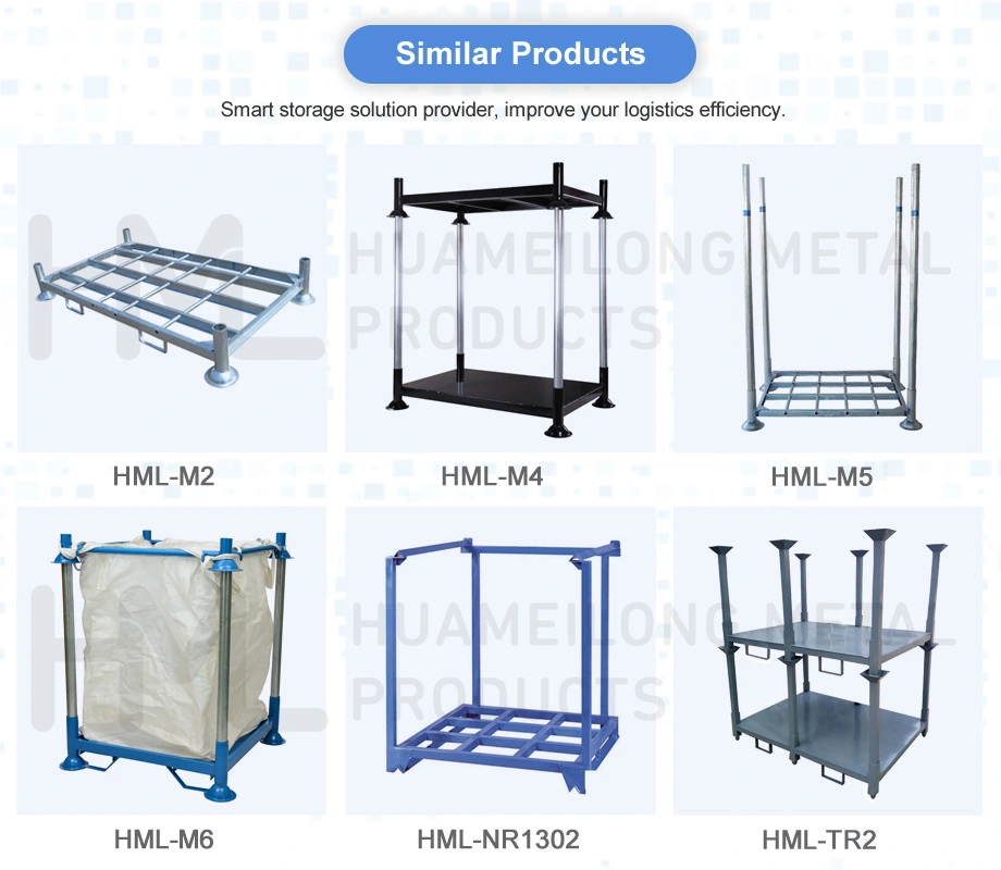 Space Saving Transport Steel Support Bar Metal Stackable Pallet Rack