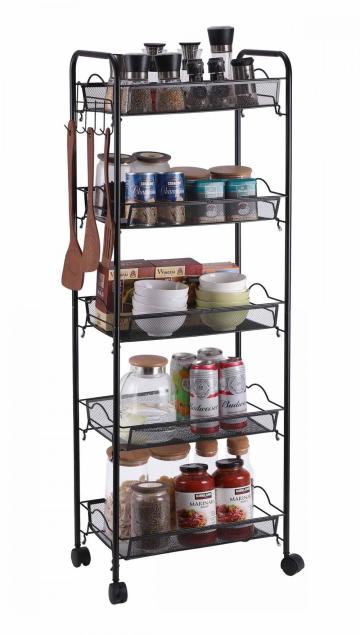 5-Tier Utility Rolling Cart Storage Organizer