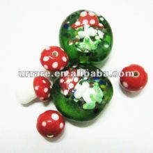Cute and Nice Mushroom Lampwork Glass Loosely Beads