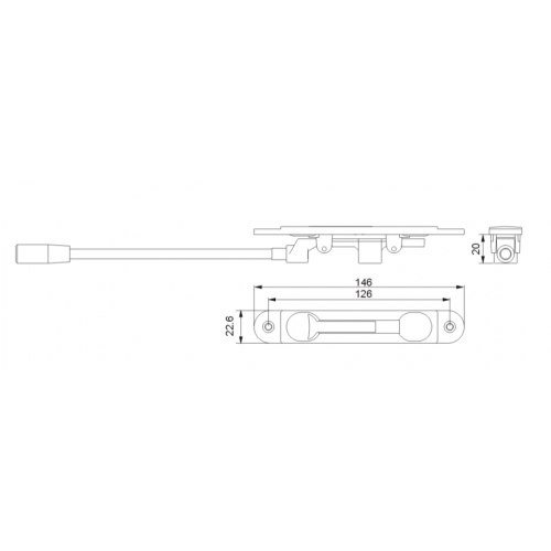 Aluminium door hardware door bolt flush bolt round