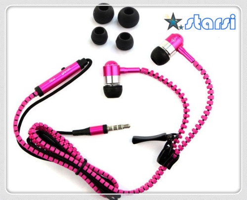 High Quality New Style Zipper Earphone Metal Bass Mobile Phone Zip Earphone (LYR)