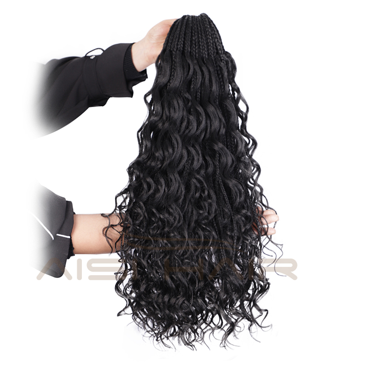 Aisi Hair Goddess Faux Locs Natural Black Crochet Braids Hair Extensions Synthetic Faux Locks Braids Hairpieces For Black Women