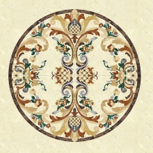 Fashion Lobby Marble Waterjet Medallion Flooring Tile For Hotel