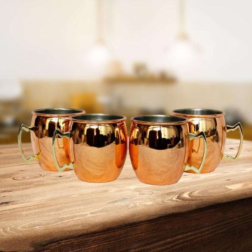 Moscow Mule Mugs Set of 4 Hammered Cups