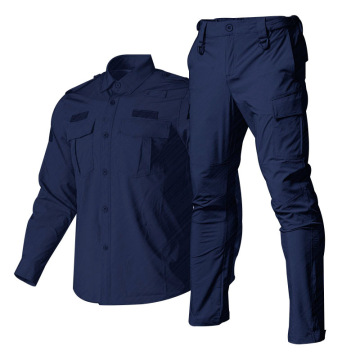 Blue Quick Dry Tactical Security Uniform for Factory Outdoor Training