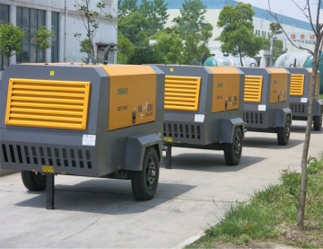 mining use mobile air compressor with jack hammer