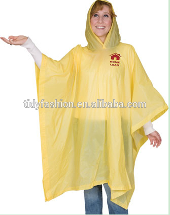 Waterproof Adult PVC Rain Cape Customized Rain Poncho