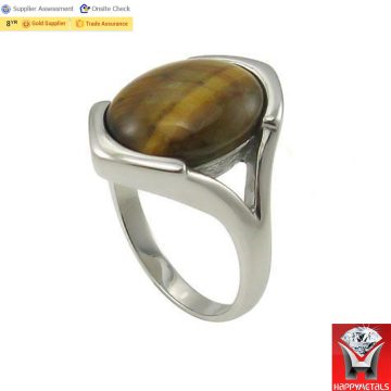 Stainless steel big stone ring