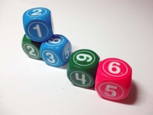 Rounded corner number engraved dice