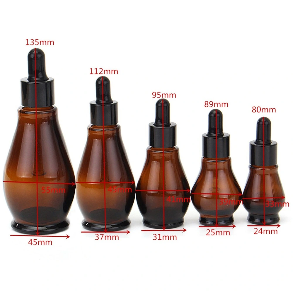 10/20/30/50/100ml Amber Glass 30ml Dropper Bottle 100ml Essential Oil Perfume Pipette Bottles Refillable Empty Container