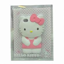 Wholesale Newest Fashion 3D Popular Cartoon Case for iPhone 4/4S, with Back Flip Cover