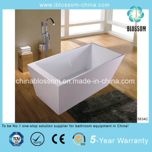 High Quality Rectangle Acrylic Freestanding Bathtub Bath Tub (BLS-5834C)