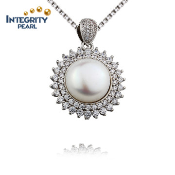 Beautiful Design Freshwater Pearl Pendant 10mm AAA Cultured Pearl Pendant