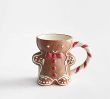 Gingerbread Ceramic Coffee Mug: Adorable Hand Crafted Stoneware & Personalized Mugs