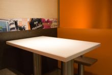 Artificial Marble Solid Surface Round Dining Table Harmless Marble Table Tops 1200*600mm