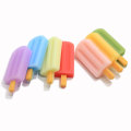 Popular Resin Popsicle Shape Cabochon Beads for Necklace Pendants Jewelry Making Dollhouse Toys Gifts