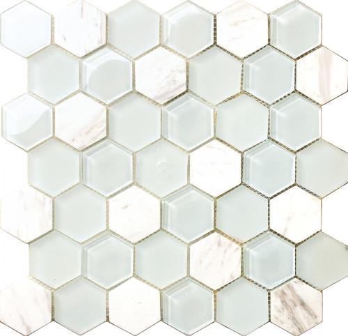 mosaico de mármol hexagonal