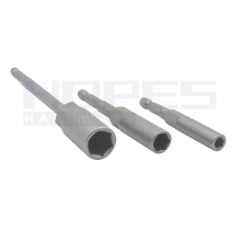 S2 Extra Depth Nut Hex Socket Screwdriver Bits 6-19mm 1/4 Quick Release Shank 80-150mm