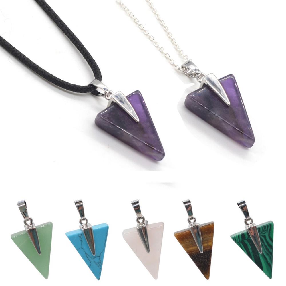 Colgante triangular de piedras preciosas semipreciosas, encantos triangulares de Chakra curativos para la fabricación de joyas