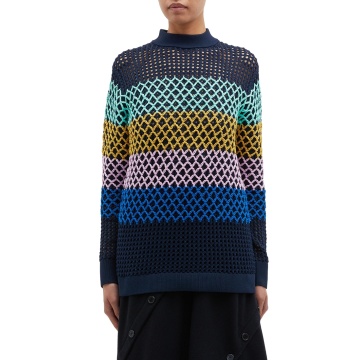 特大の中空アウト手編みかぎ針編みのセーター