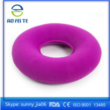 promotional custom made flocking pvc inflatable seat cushion plastic donut seat cushion