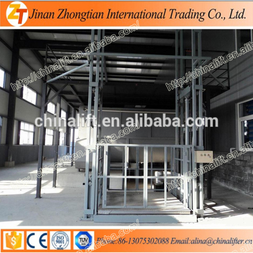 Wall mounted warehouse guide rail cargo lift platform guide rail elevator price