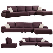 Recliner encosto de cabeça de tecido Corner Set Sofa Seccional