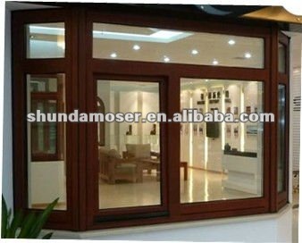 German style solid wood window - corner window