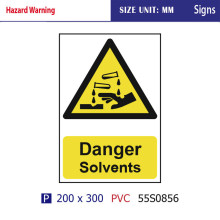 safety signs for danger solvents, danger warning signs from ChenFA factory made of rigid PVC board and Pvc sticker,tags offered.