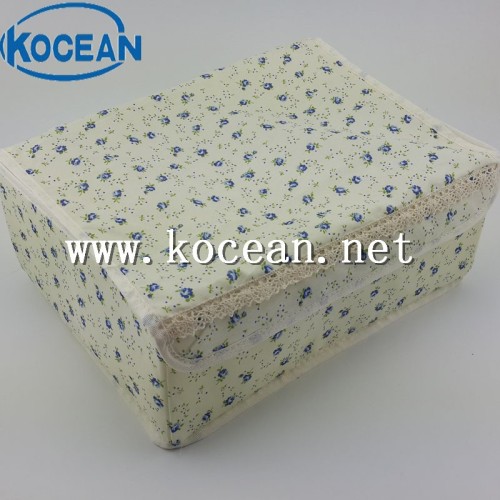 fabric flowers printed folding storage box,bra storage box ,underwear storage box