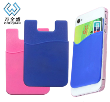 elastic custom silicone card holder for mobile phone with 3m sticker for promotion