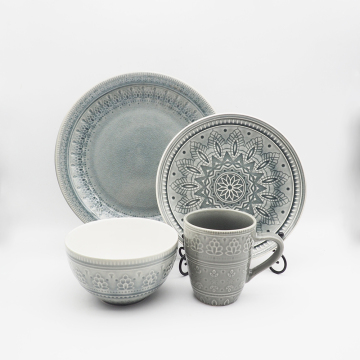Reactive-glaze Dinner Sets stoneware color glaze tableware For Home