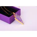 Gilding 18K Natural Gemstone Crystal Jewelry Arrow Pendant