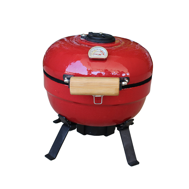 12in mini kamado egg grill í rauðu