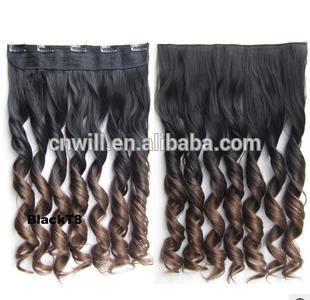 New Long colored ombre clip in hair extensions curly full head clip in hair extensions