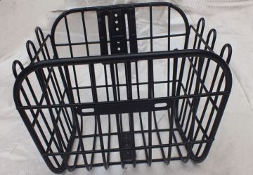 Black Front Bicycle Basket Steel Basket