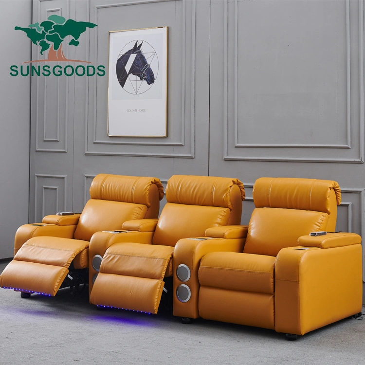 Recliner Movie Theater Sofa Sets Recliner Fabric, Sofa Reclining Pure Leather for Living Room Modern