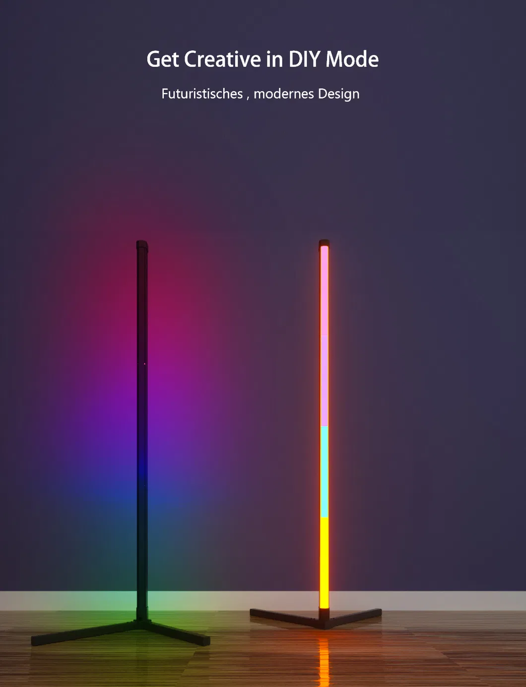 RGB Colorful Smart Floor Lamp with Bluetooth and WiFi Control