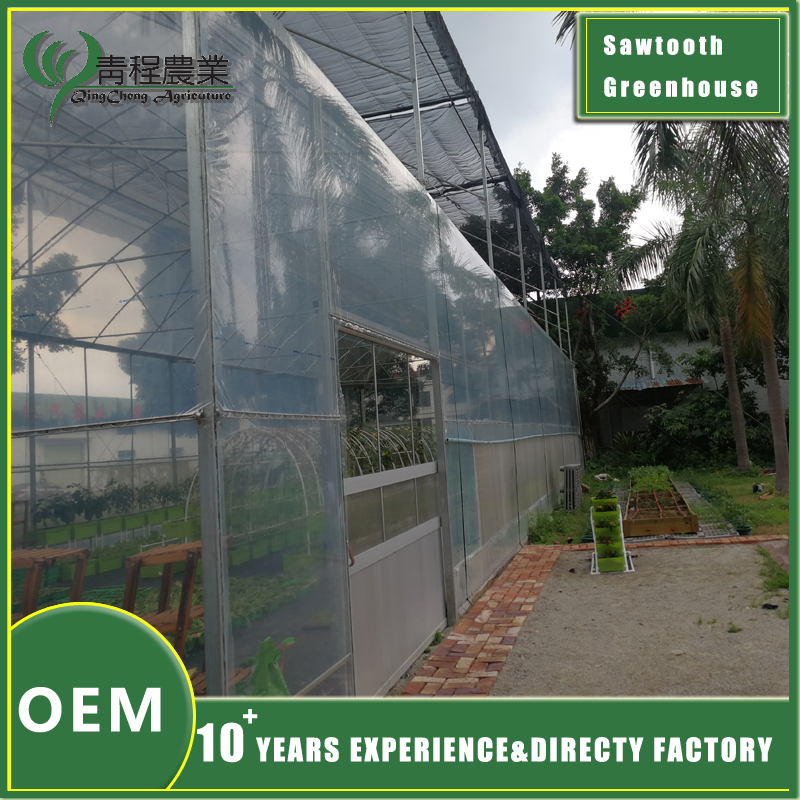 Пілападобныя канструкцыя цяпліцы Sawtooth Greenhouse Structure