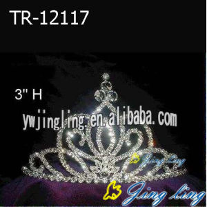 3 Inch Wholesale Cheap Rhinestone Pageant Crown Tiara