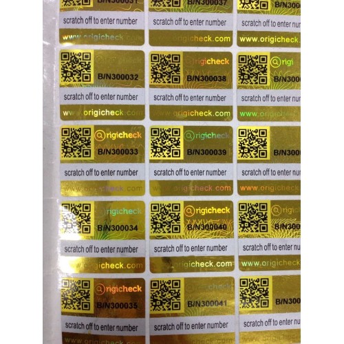 QR Code Series Number Security Barcode Stickers