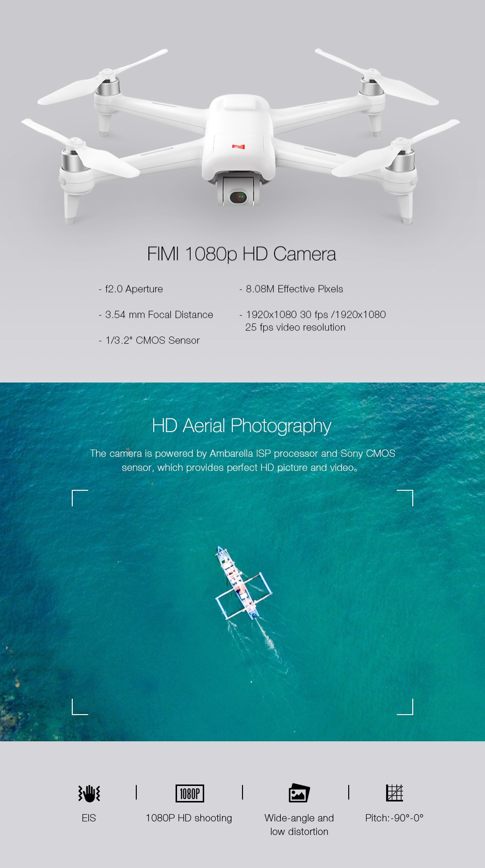 Fimi A3 1080P GPS DRONE Xiaomi drone A3 25mi flying time GPS FPV drone