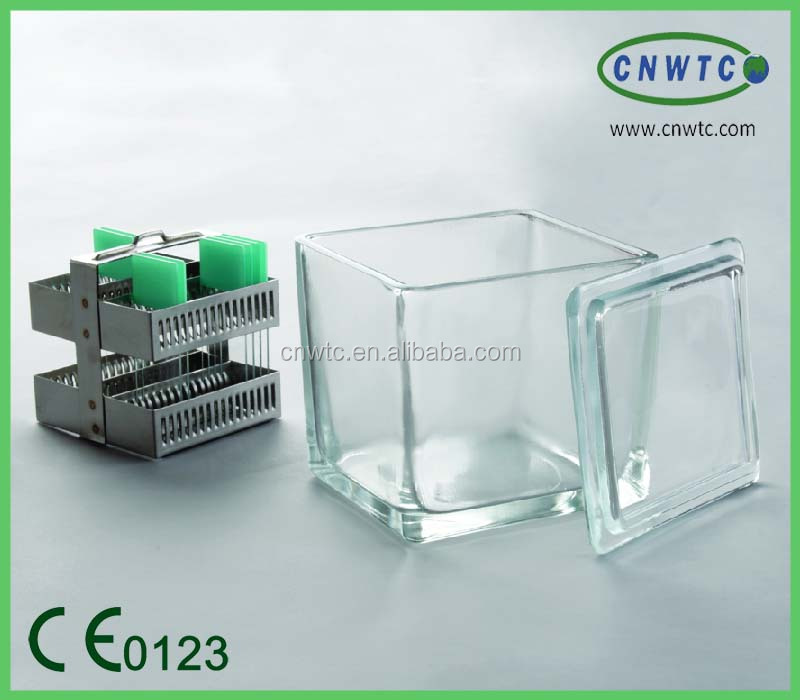 lab glass slide staining jar 30 place