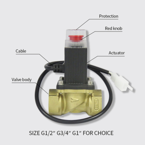 La válvula solenoide de cierre de emergencia puede conectarse con el detector de gases