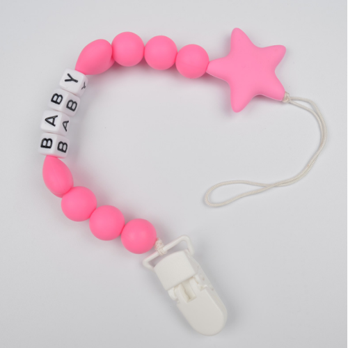 Logo Custom Bayi Silicone Pacifier Binky Holders Chains