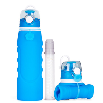 Outdoor Training Sport Filter Silicone Water Bottles
